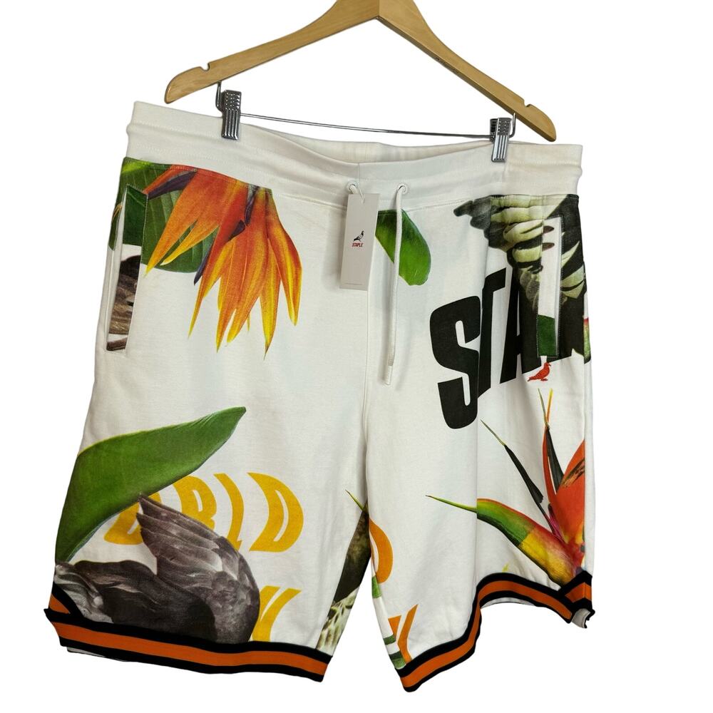 Staple Pigeon Men's Sweatshorts Hawaiian Flower Multicolor XXXL